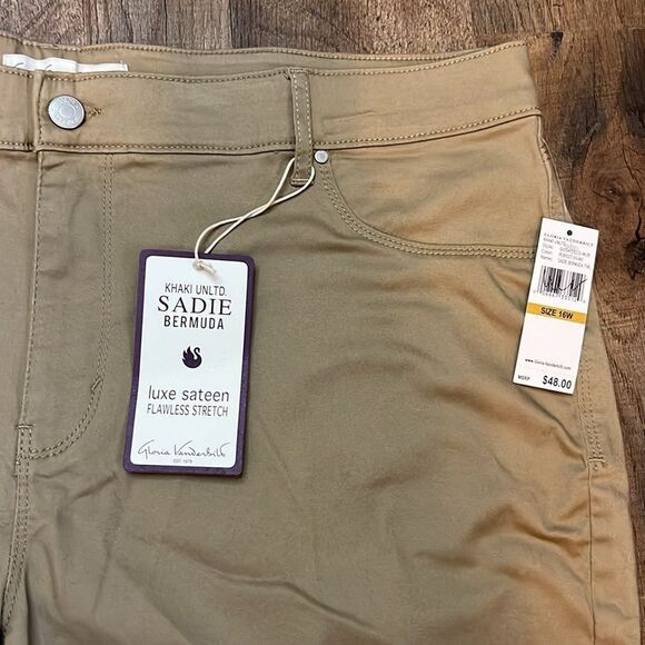 Gloria Vanderbilt khaki unltd Sadie Bermuda Shorts NWT 16W - Picture 2 of 11
